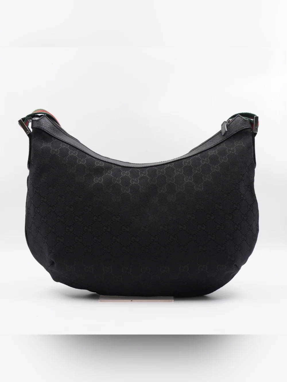 CH13 💗 Gucci GG Monogram Web halfmoon Large Crossbody - Picture 3 of 13